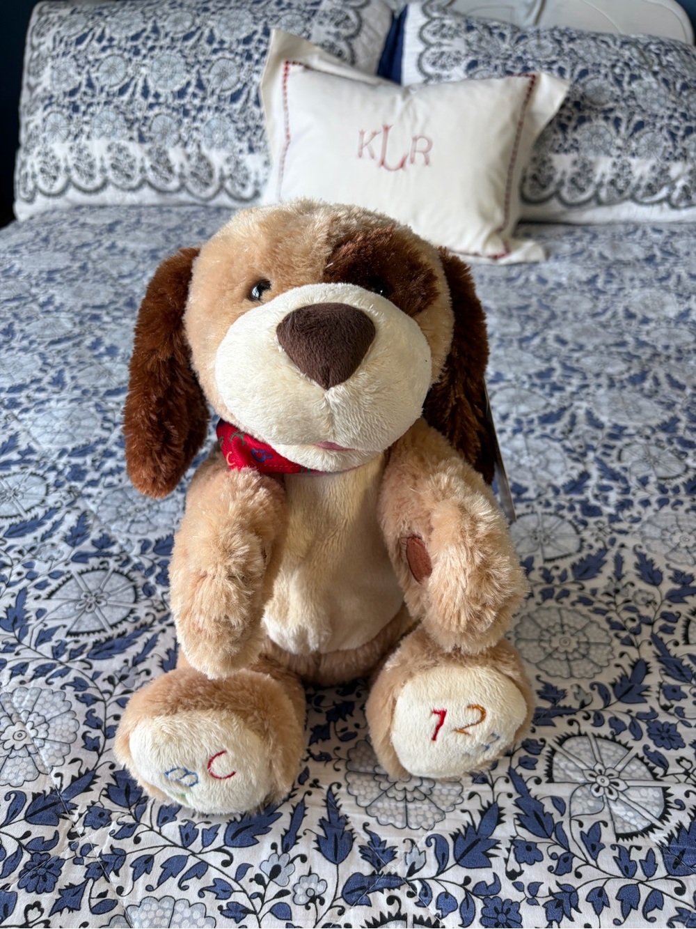 NWT Gund ABC 123 puppy with bandana battery operated